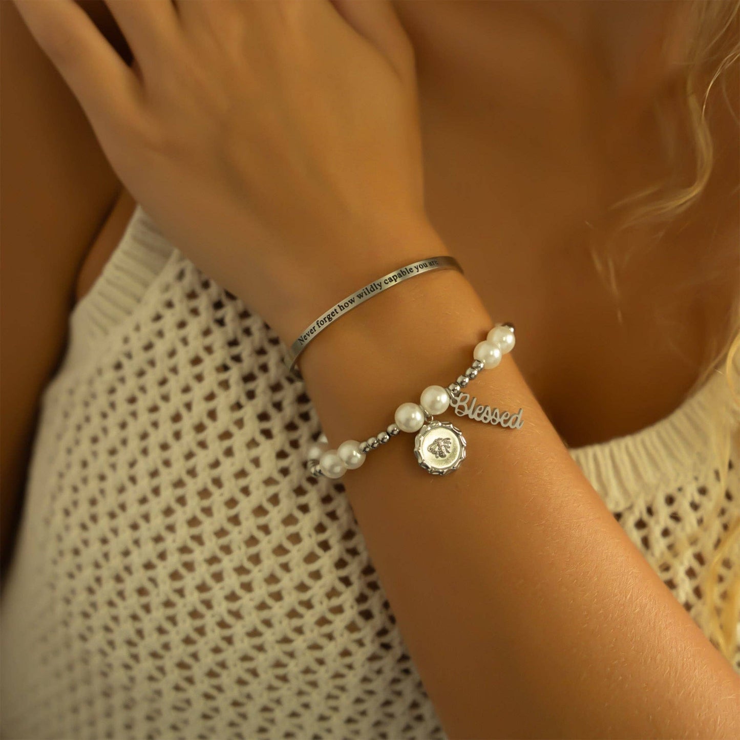 WJW - 18K Gold PVD Stainless Steel Blessed Charm