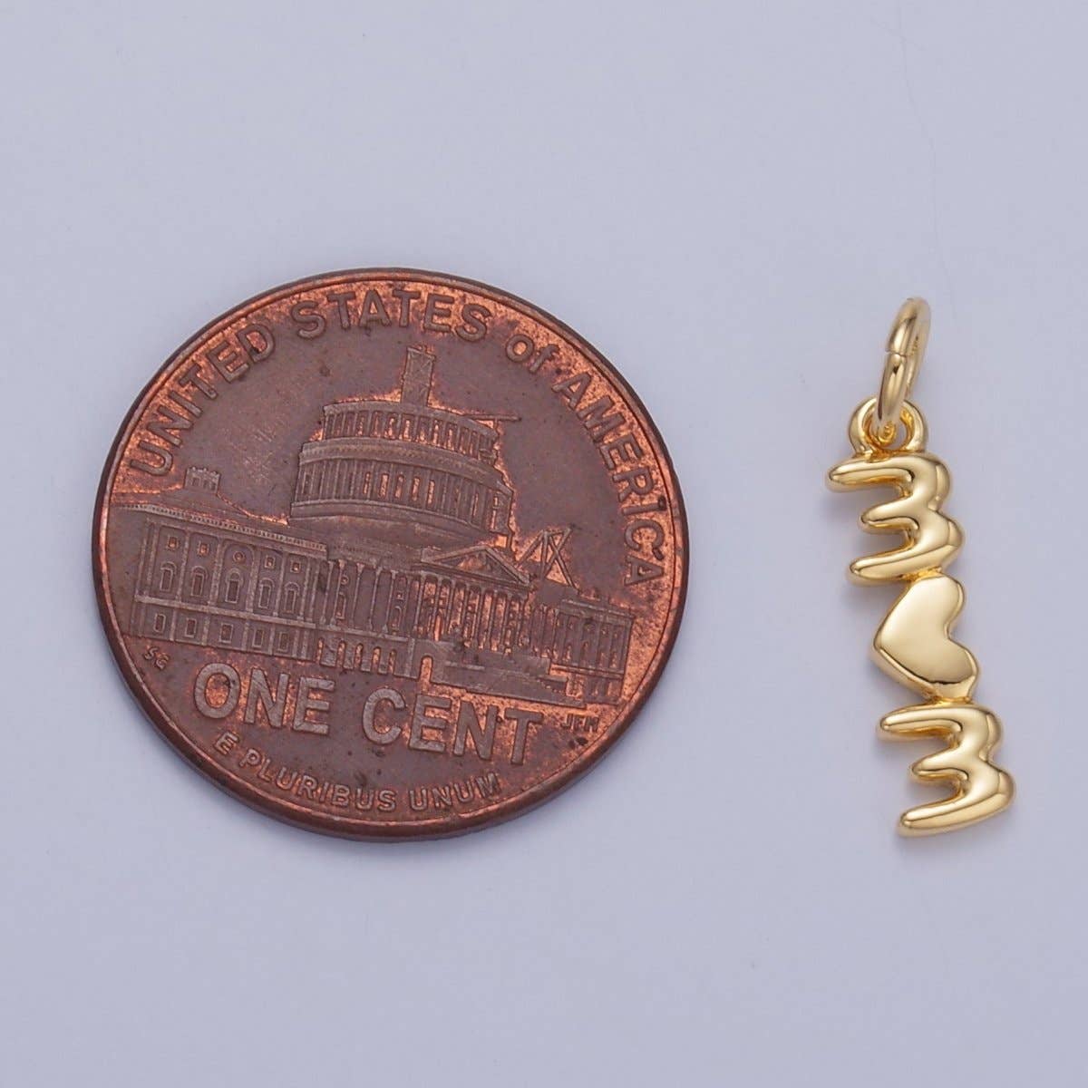 Aim Eternal - 24K Gold Filled "MOM" Heart Script Charm in Gold & Silver | W789