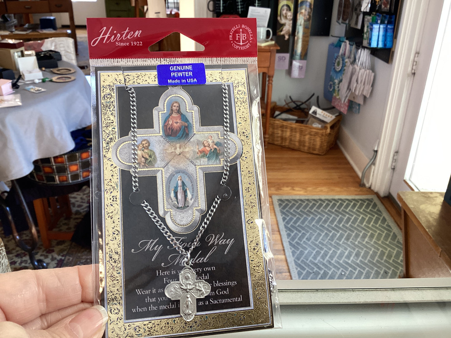 Pewter Saint Medals and Holy Cards