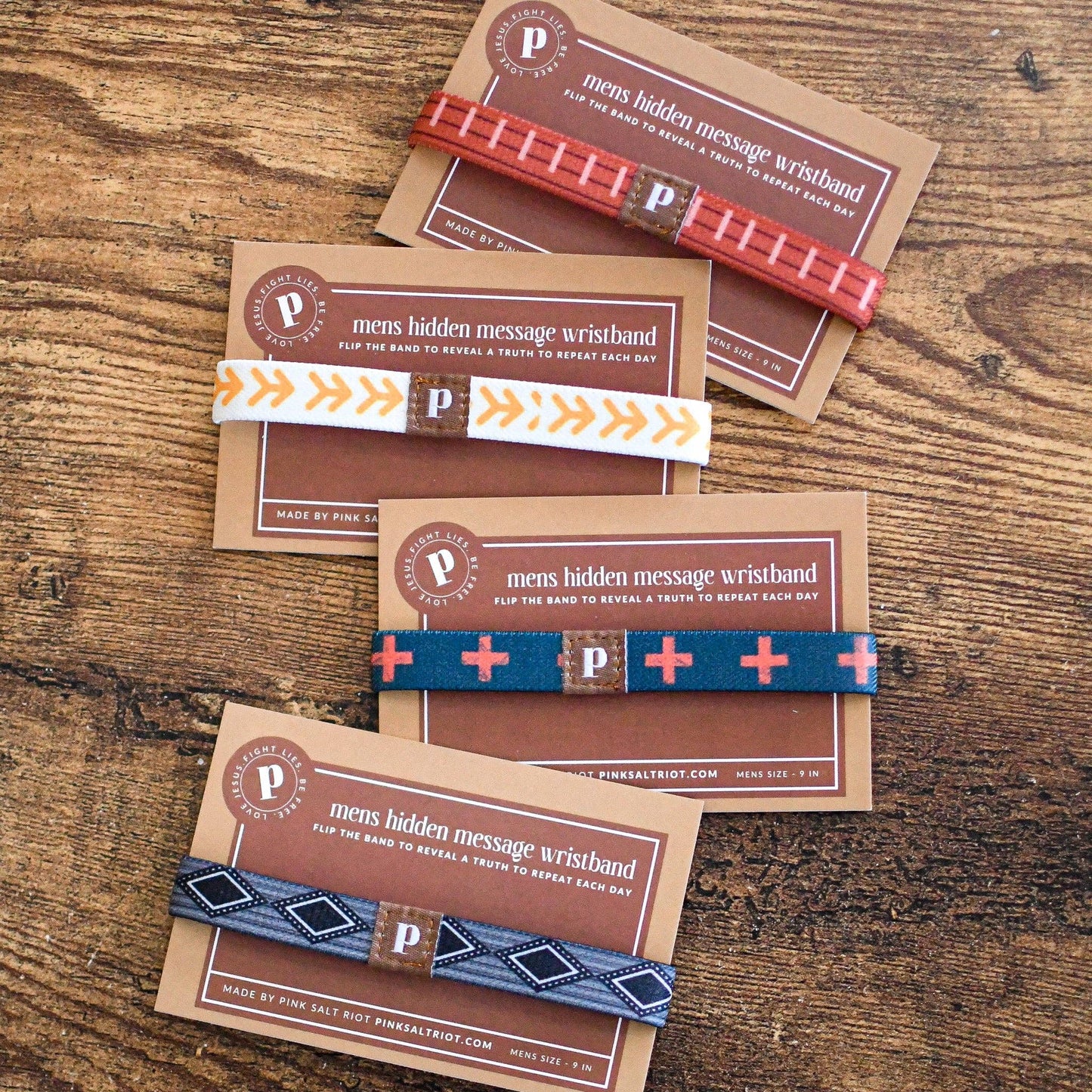 Pink Salt Riot - The Cross is the Victory Elastic Men's Wristband