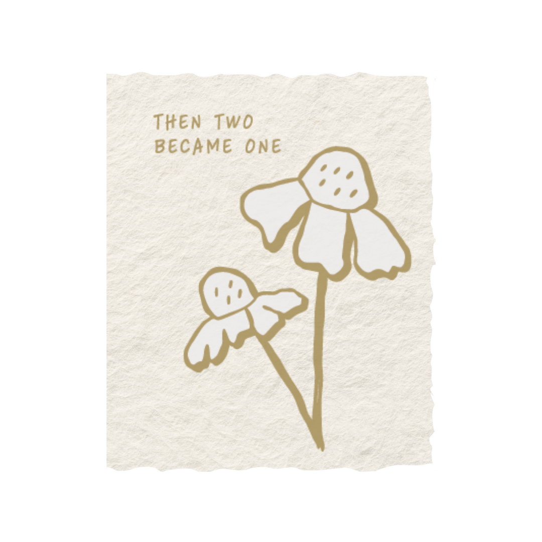 Paper Baristas - Then two became one | Floral Wedding Christian Greeting Card