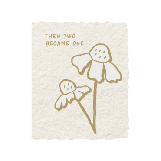 Paper Baristas - Then two became one | Floral Wedding Christian Greeting Card