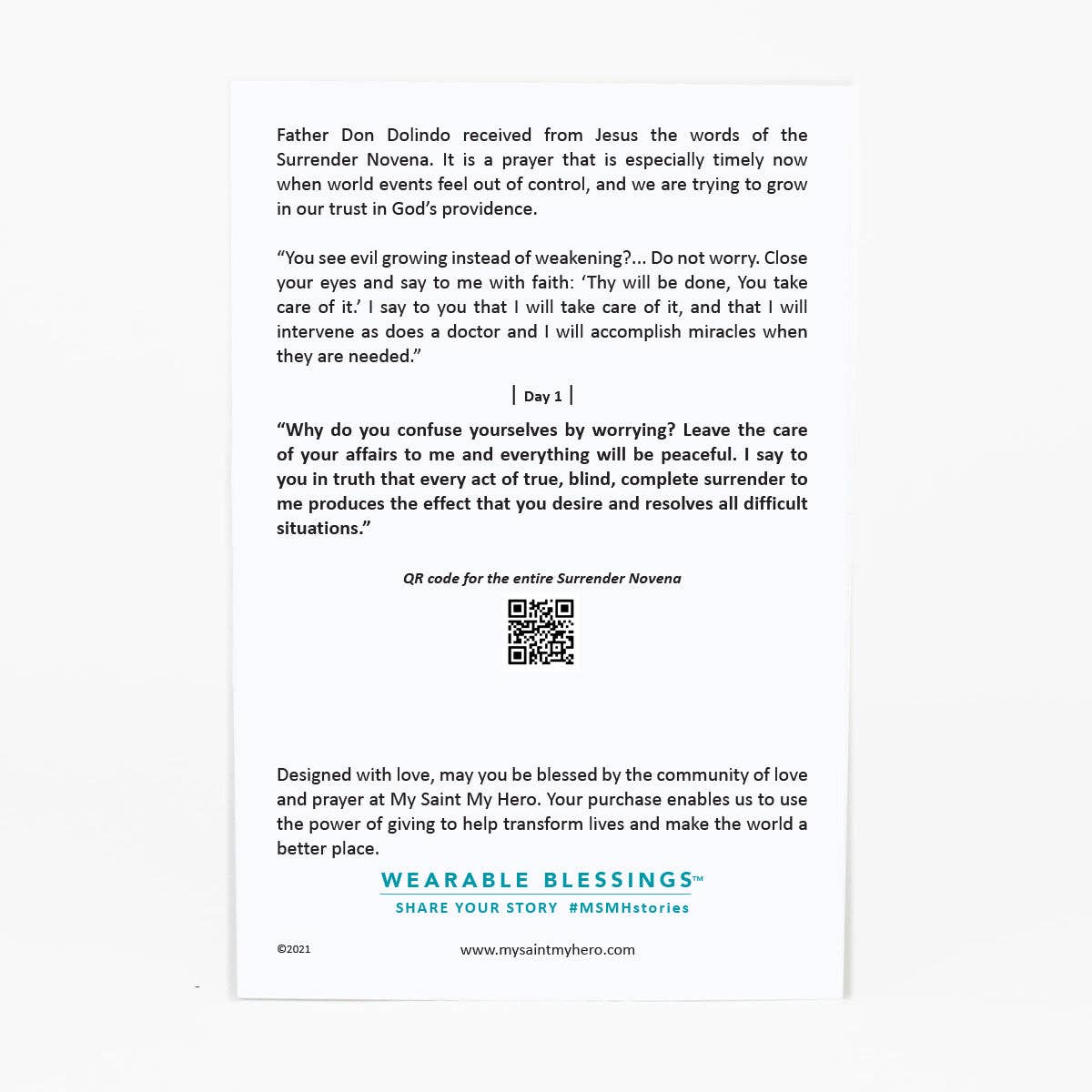 My Saint My Hero - Surrender Prayer Bracelet - Tan  / Gold