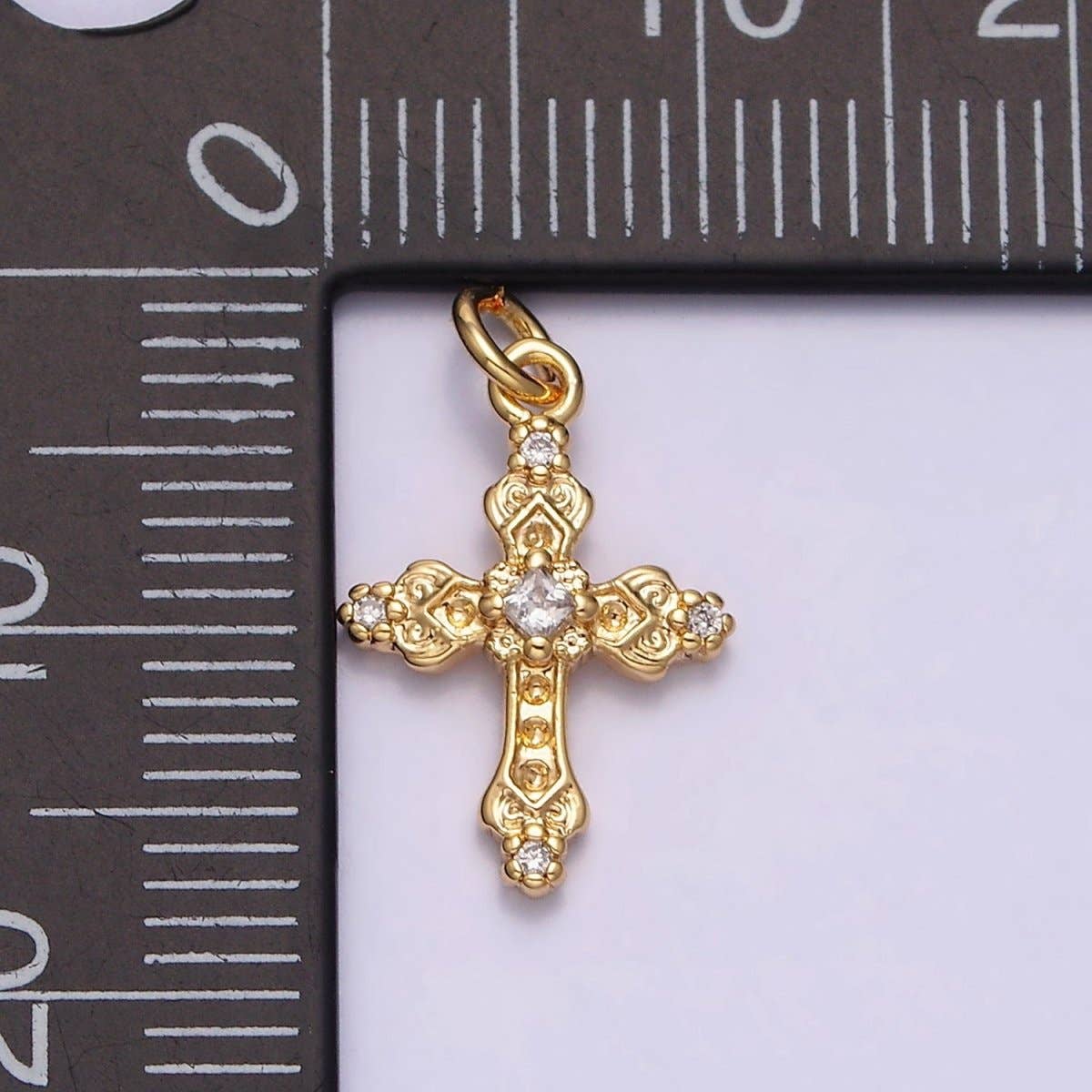 Aim Eternal - 16K Gold Filled Artisan Textured Religious Cross Charm in Gold & Silver | AC1061 AC1062