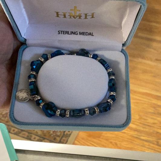 Midnight Blue Cross shaped Crystal Bracelet