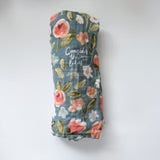 The Little Rose Shop - St. Michael Prayer - Catholic Baby Muslin Blanket Swaddle