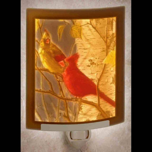 The Porcelain Garden Inc. - Cardinals Curved Colored Night Light
