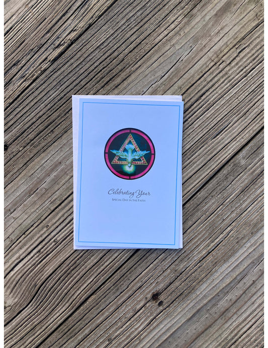 Bright Greetings - Confirmation Holy Spirit sun-catcher greeting card