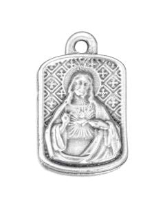 7/8"  Silver Oxidized Rectangle Medal