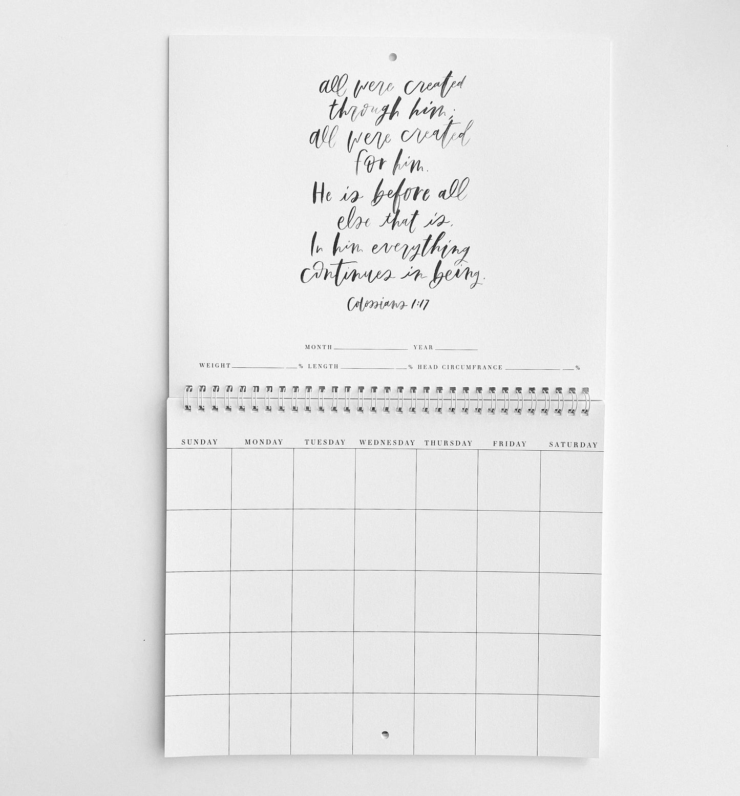 Be A Heart - Christian Baby Milestone Calendar | Gift | Keepsake Decor