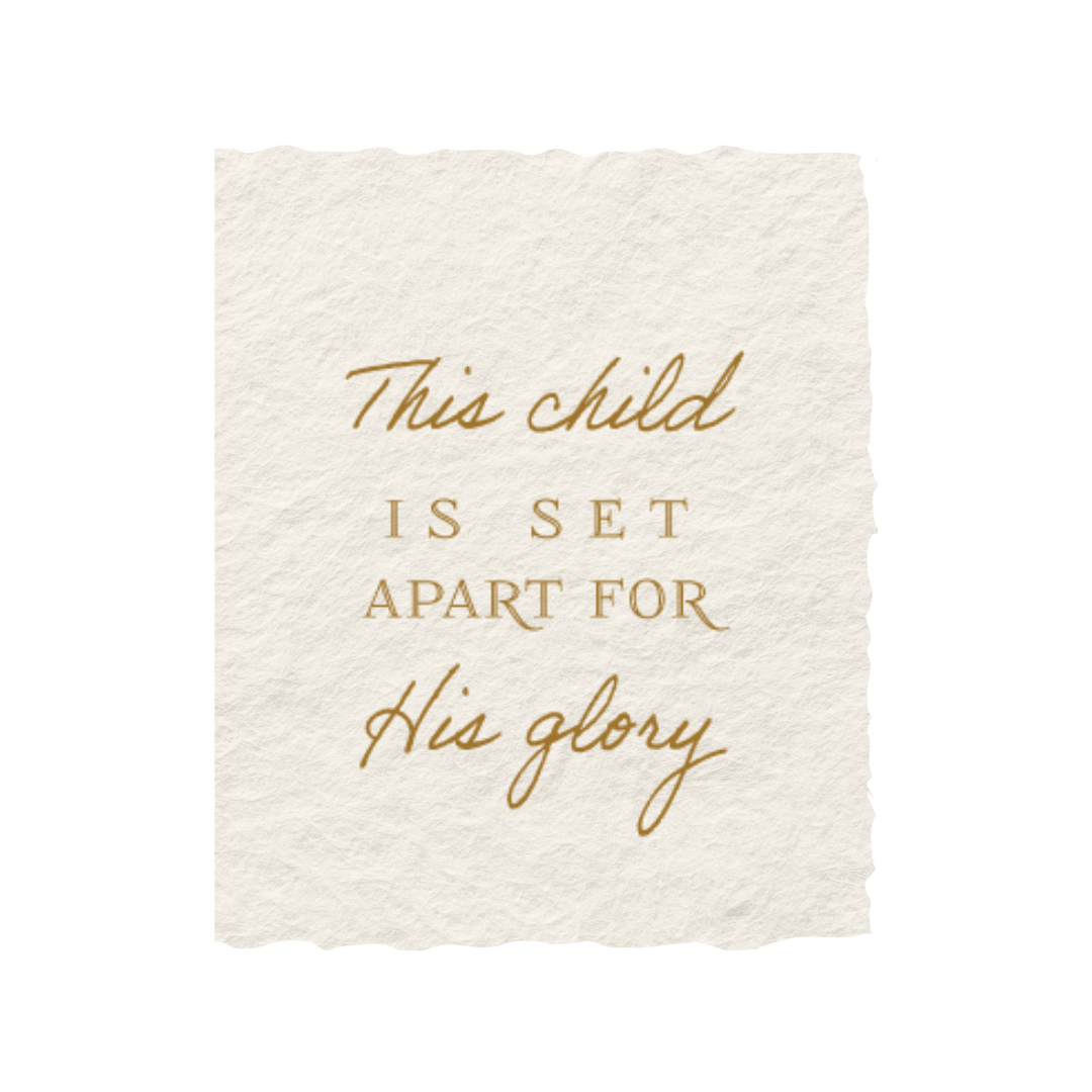 Paper Baristas - This Child Is Set Apart |  Baby Religious Greeting Card