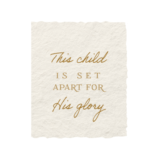 Paper Baristas - This Child Is Set Apart |  Baby Religious Greeting Card