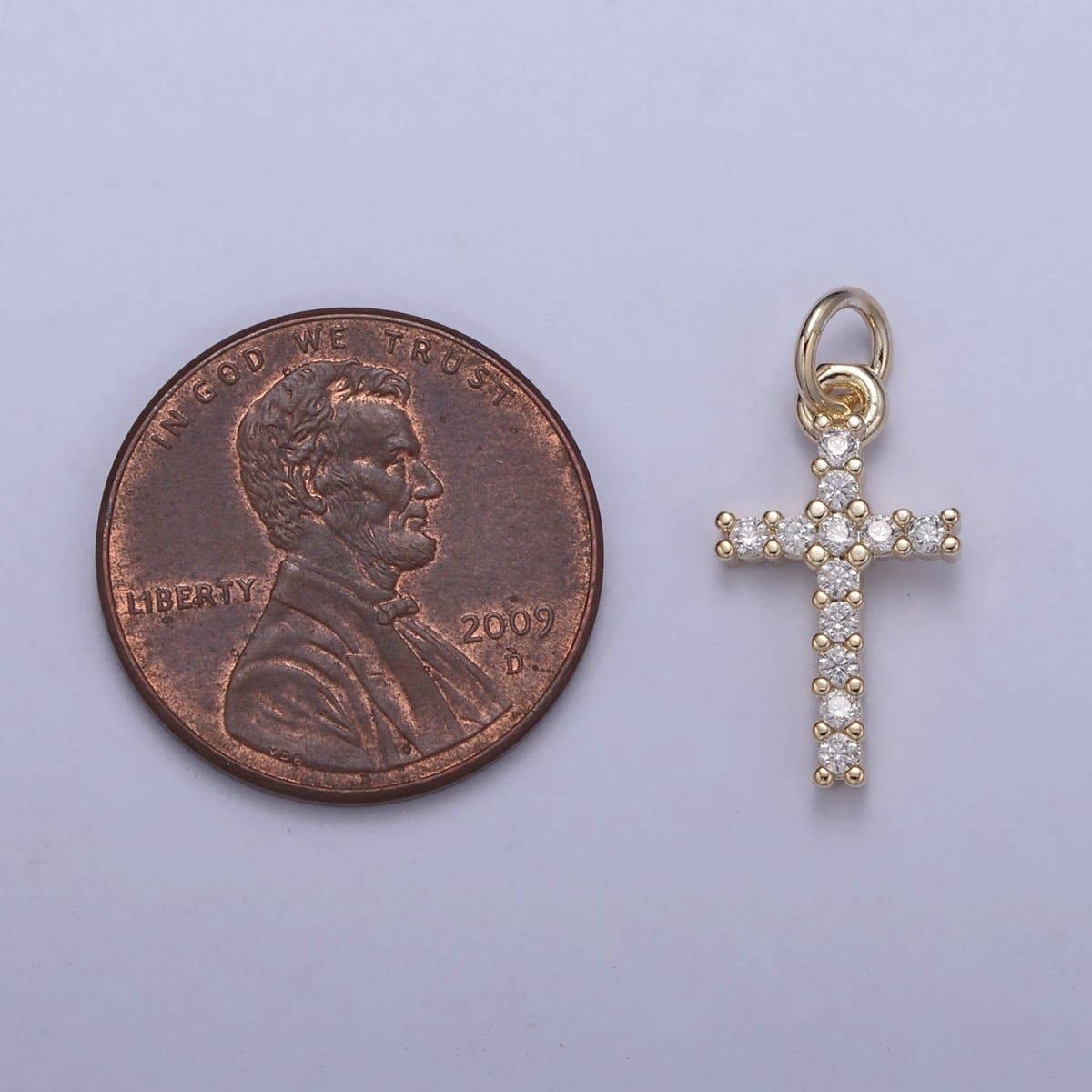 Dainty Cross Charms, Micro Pave Mini Cross, 14K Gold Filled Cross Charm Add on 18” Satelite Chain