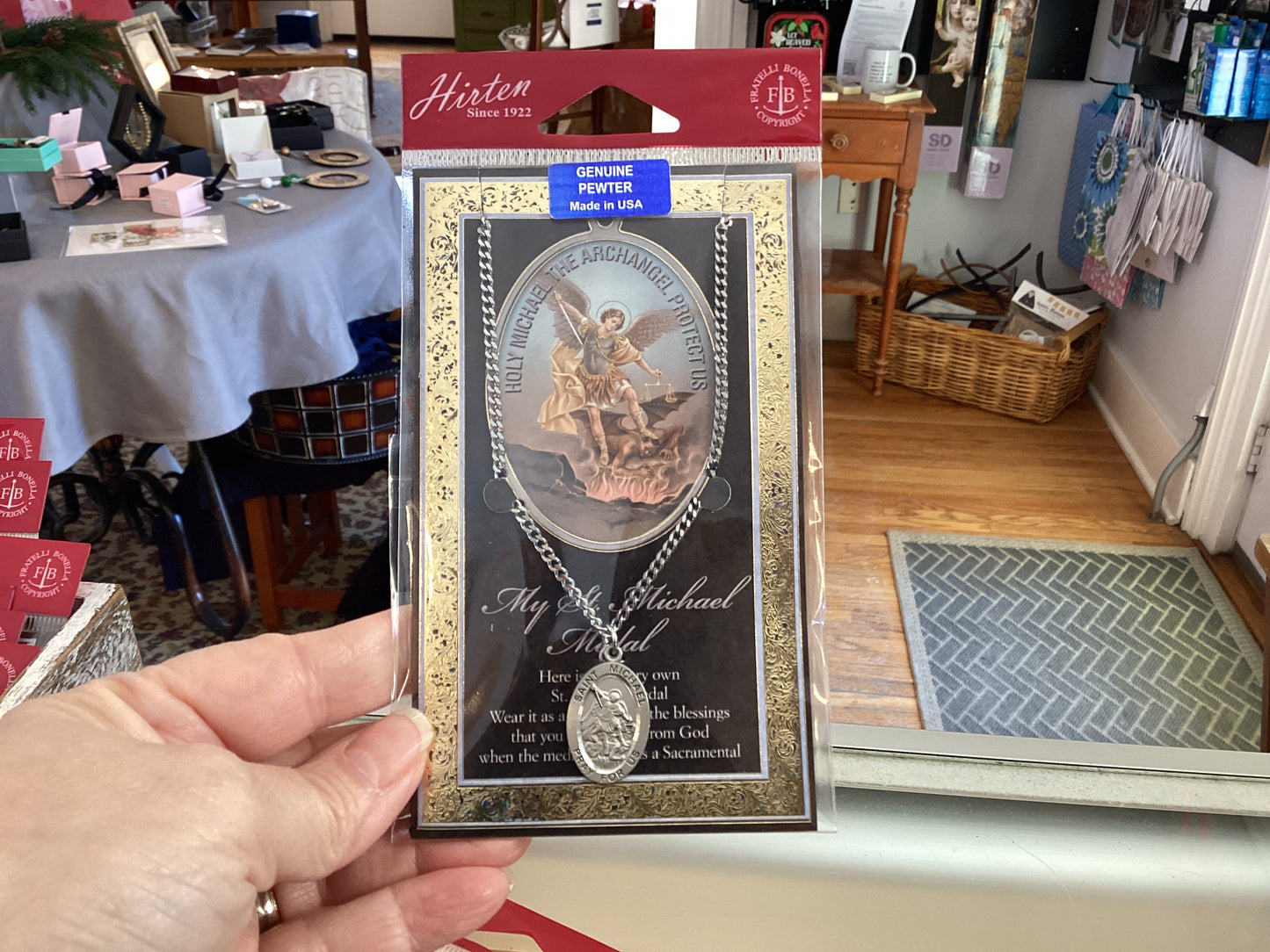 Pewter Saint Medals and Holy Cards