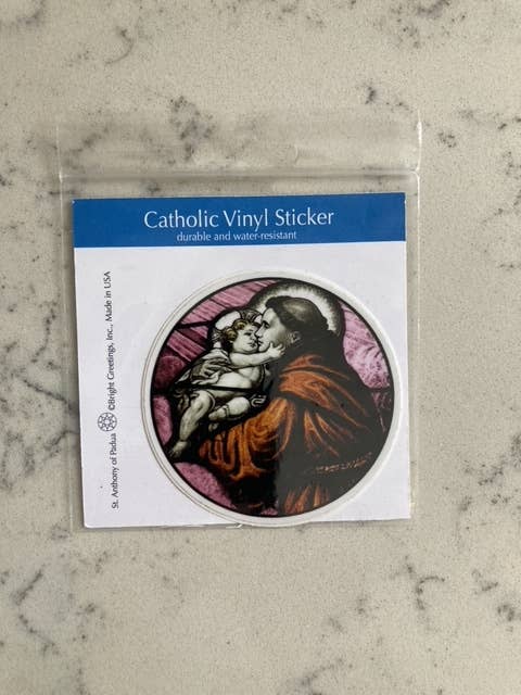 Bright Greetings - St. Anthony of Padua 3" vinyl sticker
