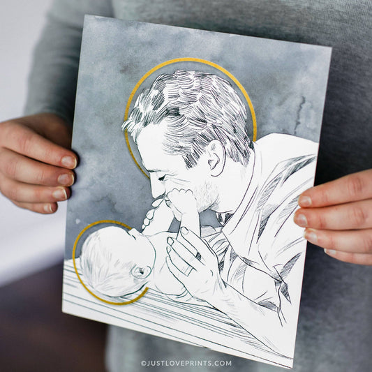 Just Love Prints - St. Joseph Playing with Baby Jesus