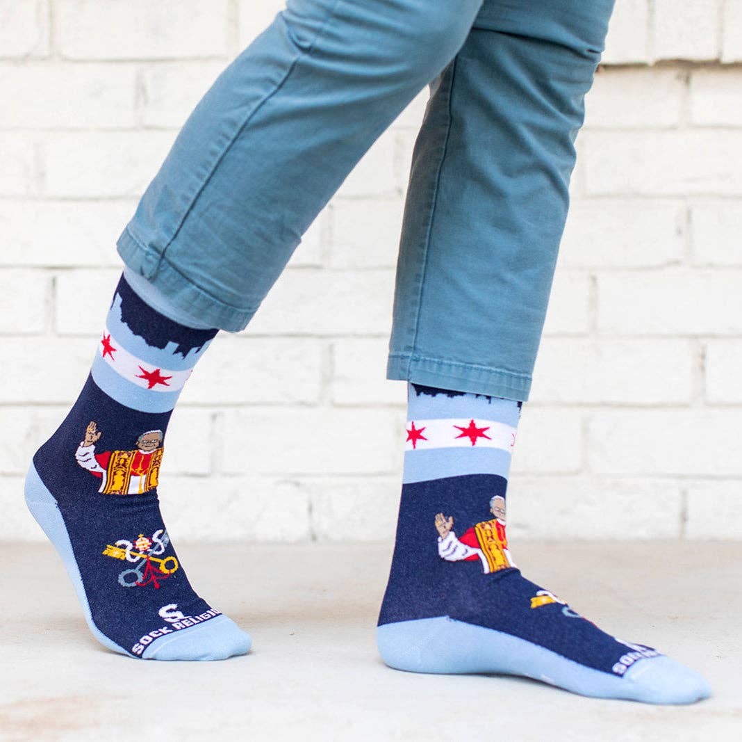 Sock Religious - Pope Leo XIV - Chicago Adult Socks