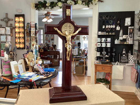 Standing St Benedict Crucifix 9”