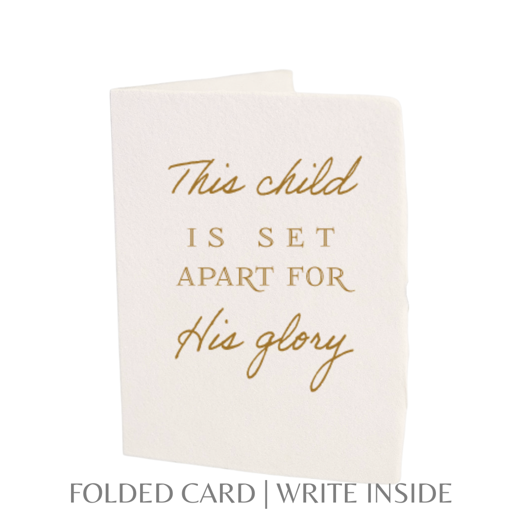 Paper Baristas - This Child Is Set Apart |  Baby Religious Greeting Card
