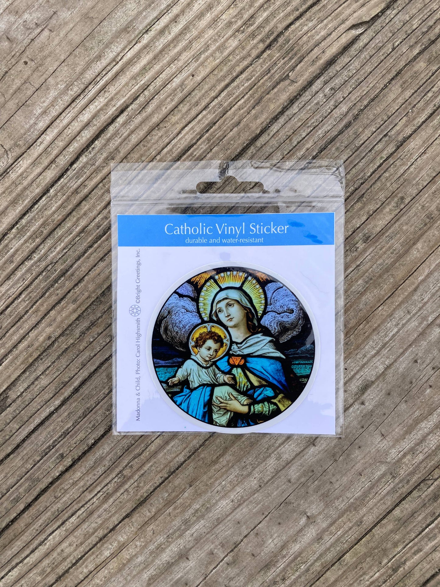 Bright Greetings - Madonna and Child vinyl sticker, 3"