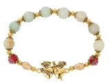 Gold Two Hearts - Amazonite