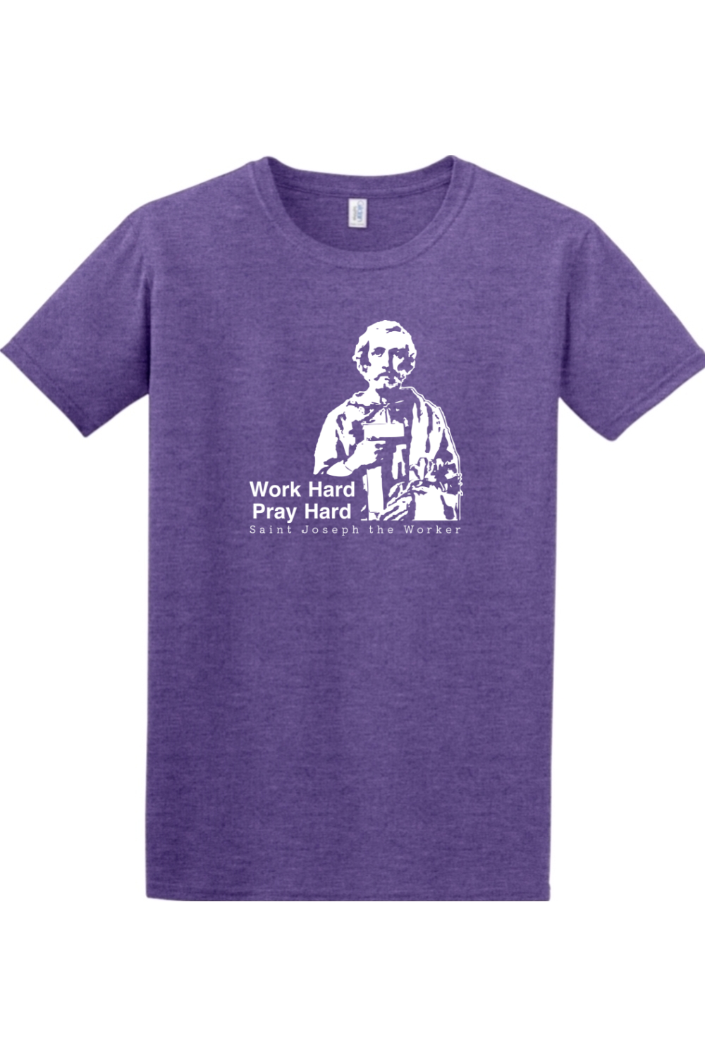 Sock Religious - Work Hard Pray Hard - St. Joseph the Worker Adult T-Shirt