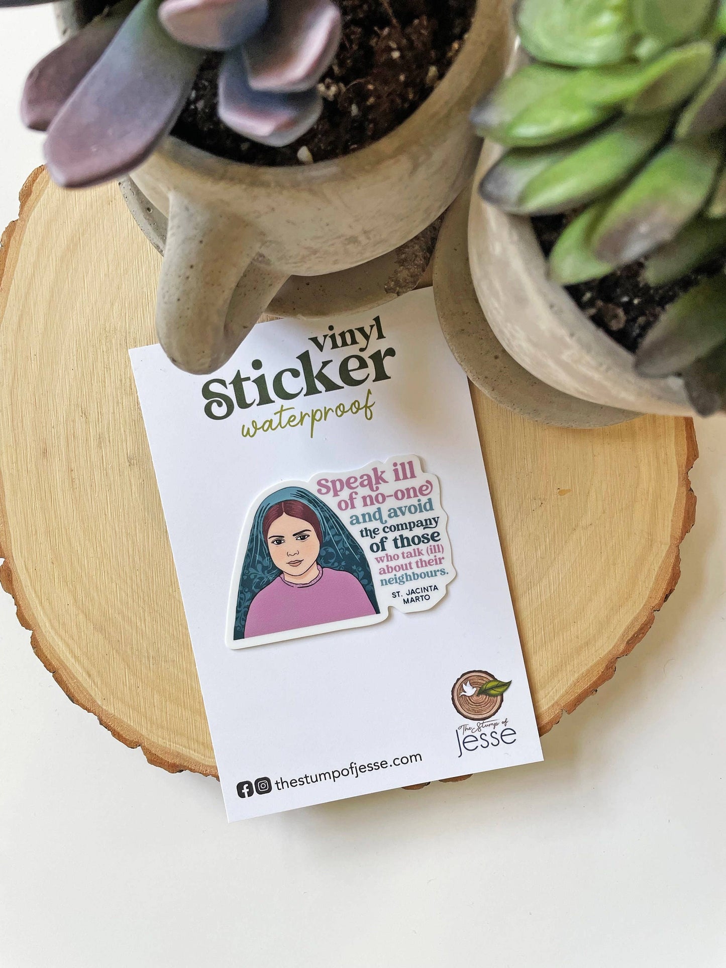 The Stump of Jesse - St. Jacinta Marto Waterproof Catholic Sticker