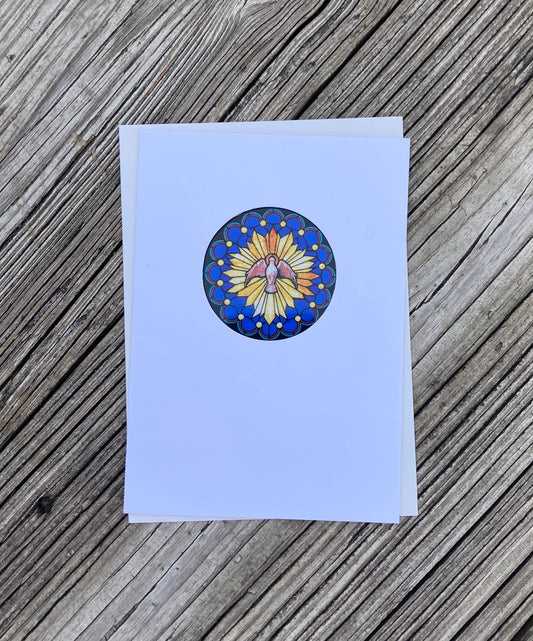 Bright Greetings - The Dove sun-catcher greeting card thinking of you