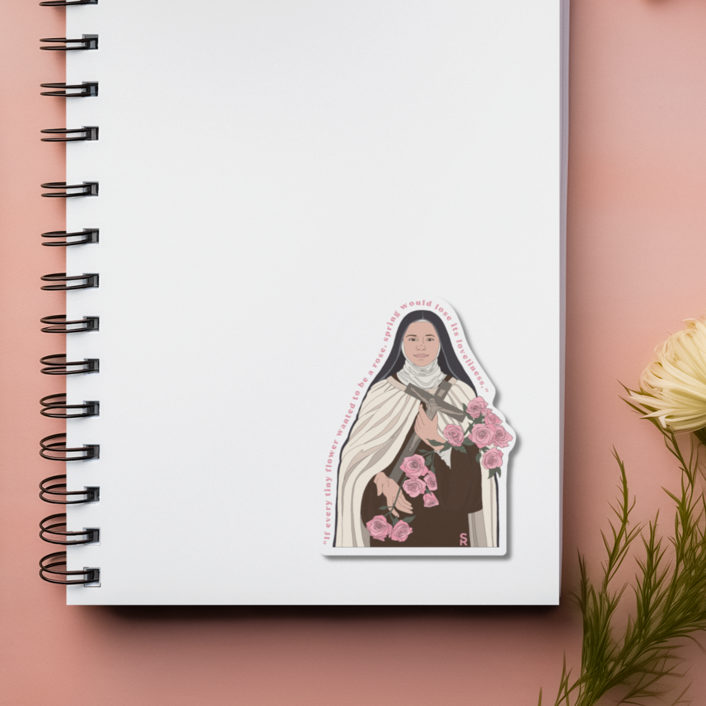 Sock Religious - St. Therese Wildflowers Sticker