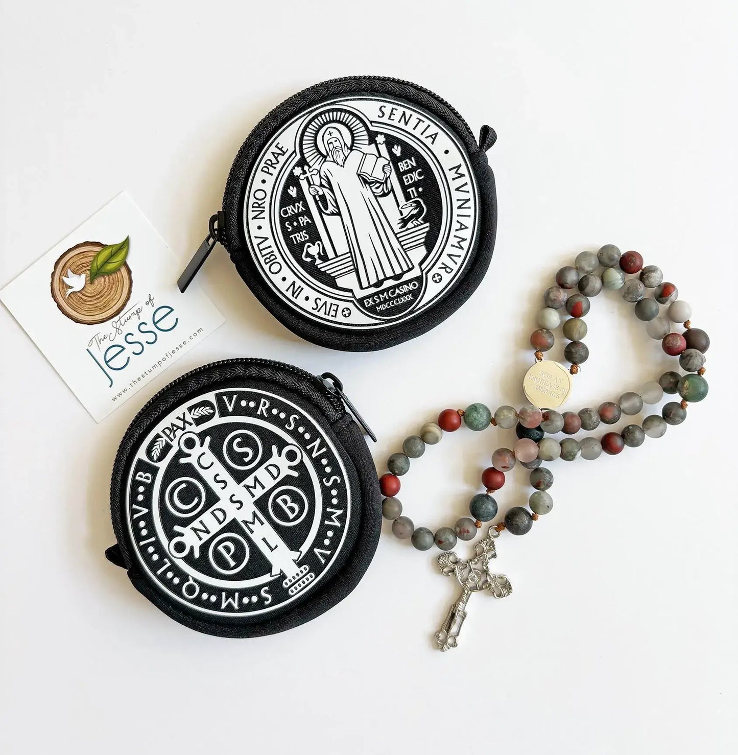 The Stump of Jesse - St. Benedict Medal Neoprene Rosary Pouch