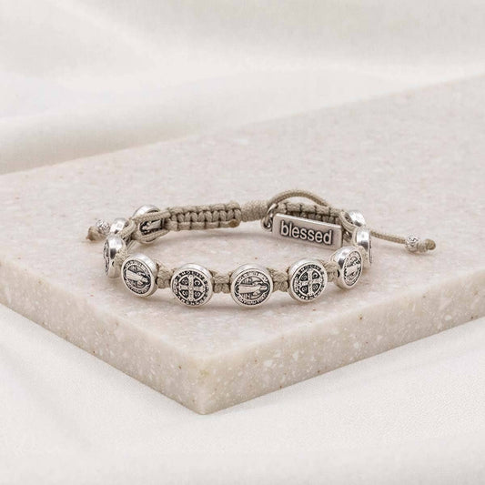 My Saint My Hero - Benedictine Blessing Bracelet - Silver Medals