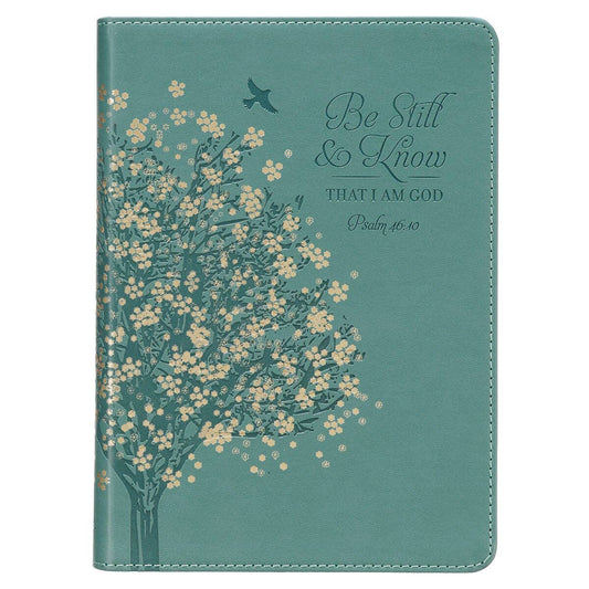 Christian Art Gifts - Journal Classic Teal Be Still & Know Ps. 46:10