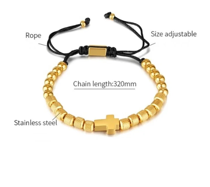 Men’s Gold Cross Bracelet