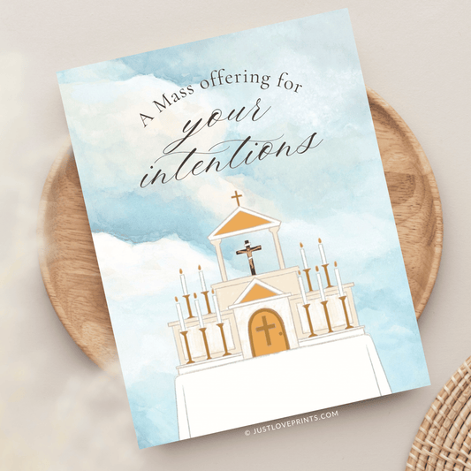 Just Love Prints - Catholic Stickers & Gifts - Catholic Mass Card