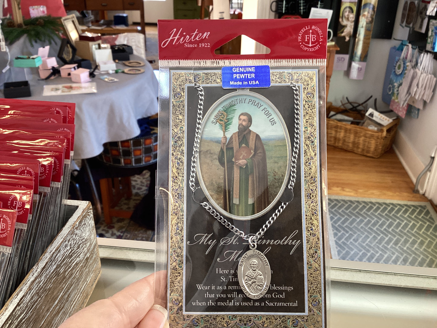 Pewter Saint Medals and Holy Cards