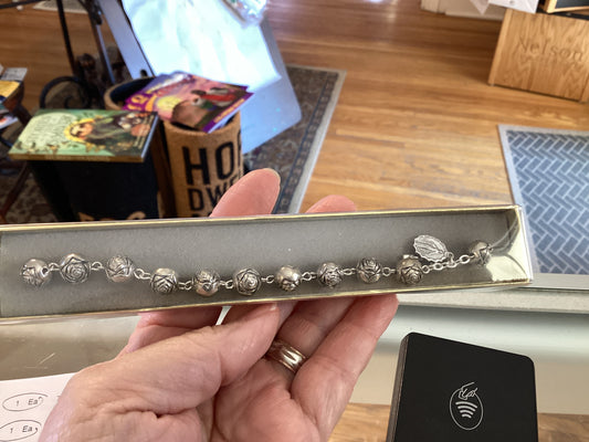 Faceted Rose Rosary Beaded bracelet