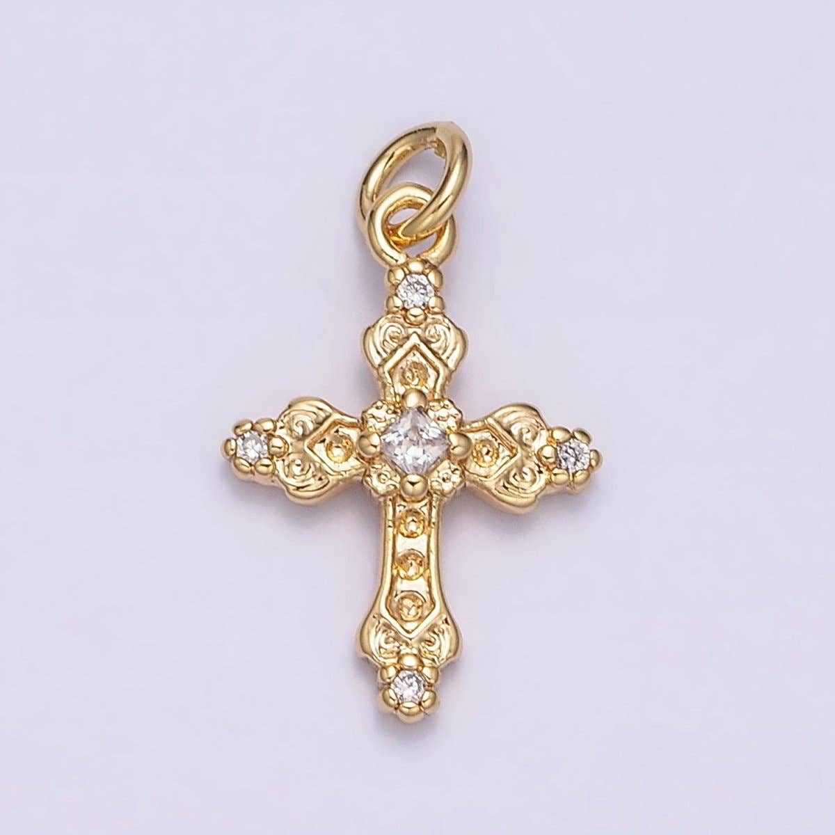 Aim Eternal - 16K Gold Filled Artisan Textured Religious Cross Charm in Gold & Silver | AC1061 AC1062