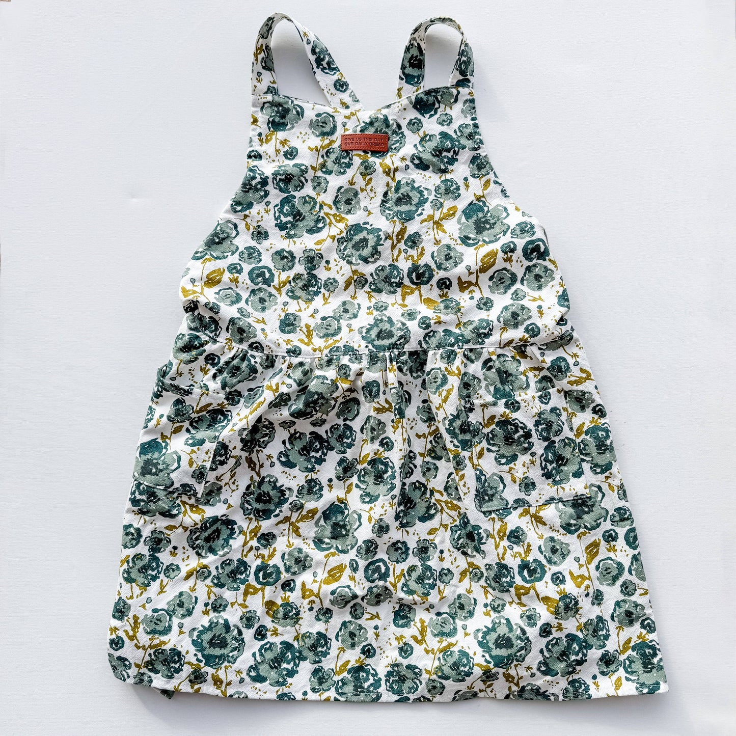 The Little Rose Shop - Blue Floral Catholic Christian Bible Scripture Apron