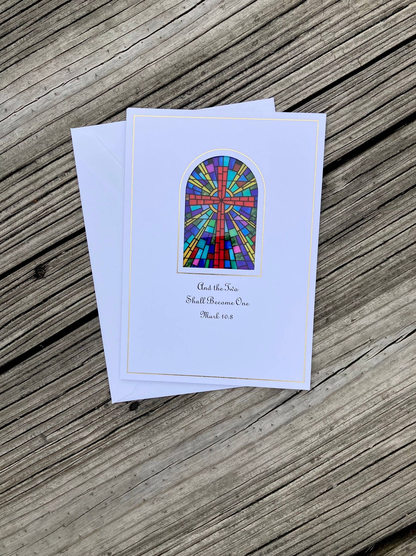 Bright Greetings - Wedding glory cross sun catcher greeting card | Christian