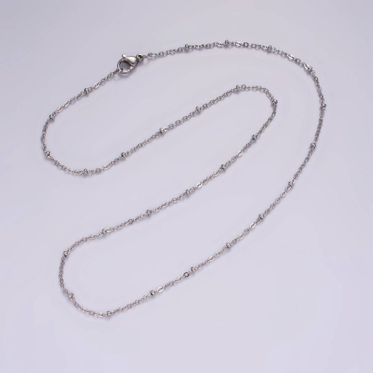 Aim Eternal - Dainty Stainless Steel 2mm Satellite Chain 18 Inch Necklace in Silver | WA-2385