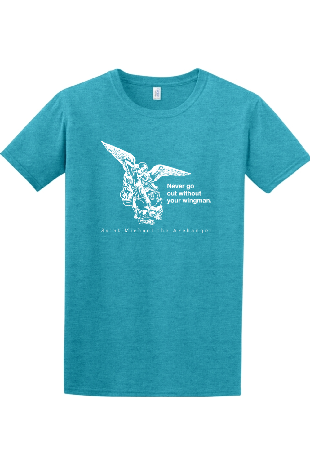 Sock Religious - Never Go Without Your Wingman - St. Michael the Archangel Adult T-Shirt