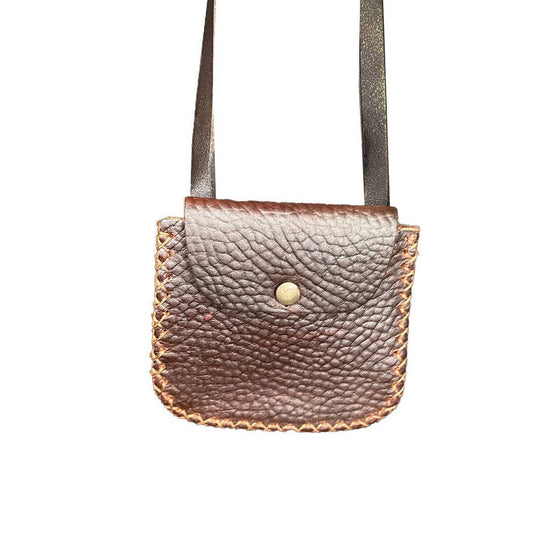 Oremus Mercy - Leather BURSE  (16″ Shoulder strap)