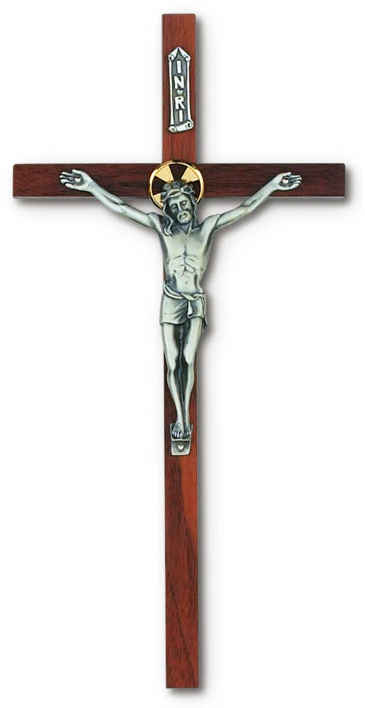 10" Crucifix - Walnut Stain