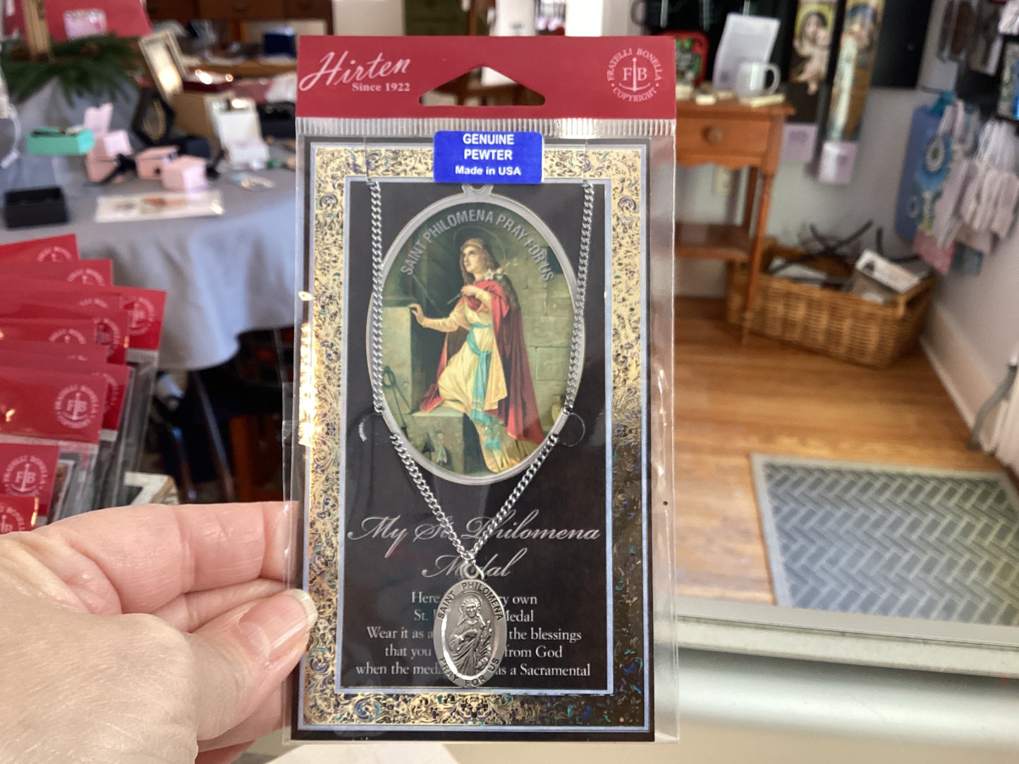 Pewter Saint Medals and Holy Cards