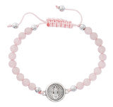 ROSE QUARTZ ST. BENEDICT BRACELET
