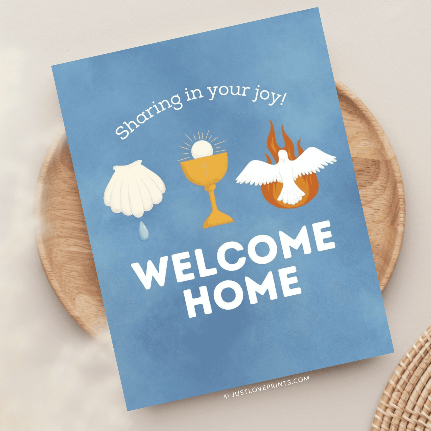 Just Love Prints - Catholic Stickers & Gifts - Welcome Home RCIA Greeting Card