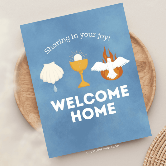 Just Love Prints - Catholic Stickers & Gifts - Welcome Home RCIA Greeting Card