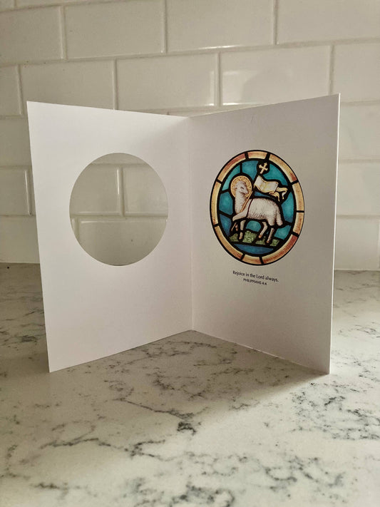 Bright Greetings - Lamb of God sun-catcher card | Easter, Thinking of you