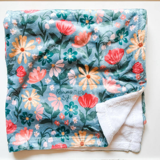 The Little Rose Shop - Precious in His Sight Floral Minky Blanket