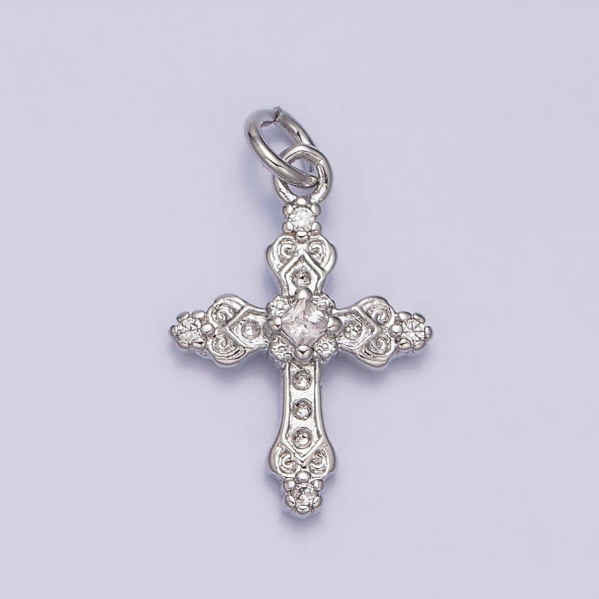 Aim Eternal - 16K Gold Filled Artisan Textured Religious Cross Charm in Gold & Silver | AC1061 AC1062